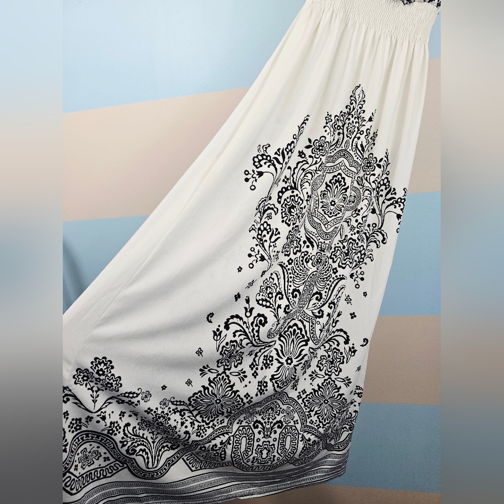 She's Cool Elegant Black and White Maxi Dress - Picture 8 of 9